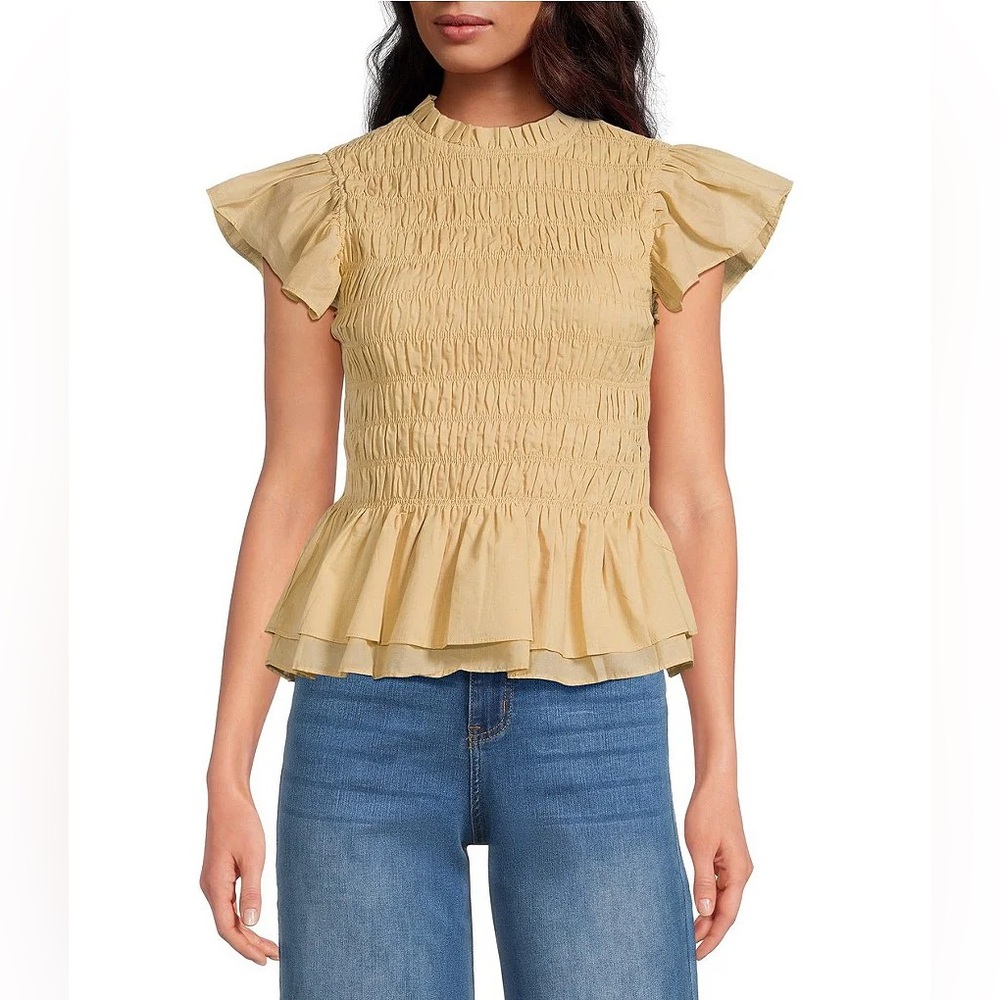 SugarLips Ruched Ruffle Mockneck size L
